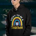Funny Rainbow Lucky To Be A Teacher Back To School Youth Hoodie