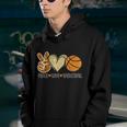 Peace Love Basketball Heart Ball Sports Team Game Player Youth Hoodie