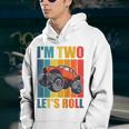 Kids Monster Truck 2 Year Old Boy Monster Truck 2Nd Birthday Boy Youth Hoodie