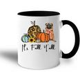 Its Fall Yall Yellow Pug Dog Leopard Pumpkin Falling  Accent Mug