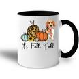Its Fall Yall Yellow Beagle Dog Leopard Pumpkin Falling  Accent Mug