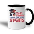 Messy Bun American Flag Pro Choice Star Stripes Equal Right V2 Accent Mug