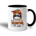 One Thankful Er Nurse Messy Bun Fall Autumn Thanksgiving Accent Mug