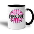 Pink Out Breast Cancer Awareness Sunflower Pink Accent Mug
