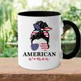 All American Girl Messy Bun Flag 4Th Of July Sunglasses Accent Mug