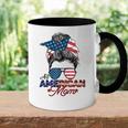 All American Mom 4Th July Messy Bun Us Flag Accent Mug