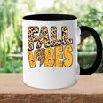 Distressed Fall Vibes Leopard Lightning Bolts In Fall Colors Accent Mug