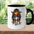 Fall Vibes Messy Bun Women Sunglasses Funny Fall Gifts Accent Mug