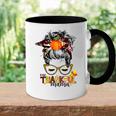 Funny One Thankful Mama Messy Bun Fall Autumn Thanksgiving Accent Mug