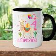 Kids 4Th Birthday I Am 4 Years Old And Llamazing Llama Girl Ns V2 Accent Mug