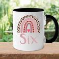 Kids 6 Year Old Leopard Rainbow Birthday Party Cute Girl 6Th Gift Accent Mug