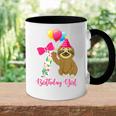 Kids 7 Year Old Cool Cute Sloth Balloons 7Th Birthday Girls Party Accent Mug
