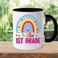 Kids First Day Of School Girls Back To School Hello First Grade Accent Mug