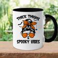 Messy Bun Thick Thighs And Spooky Vibes Halloween Women Accent Mug