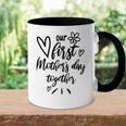 Our First Mothers Day Happy New Mom Mothers Day Rainbow Accent Mug
