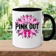 Pink Out Breast Cancer Awareness Sunflower Pink Accent Mug