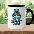 Support Squad For Women Ovarian Cancer Messy Bun Accent Mug