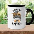 Womens Funny Captain Wife Dibs On The Captain Saying Cute Messy Bun Accent Mug
