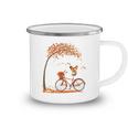 Lovely Bullmastiff Dog In Fall Funny Dog Riding Bicycle  Camping Mug