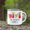 Summer Vibes Tropical Cocktail Drink Design For Beach Fun  Camping Mug