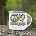 Peace Love Second Grade Funny Tie Dye First Day Of School Camping Mug