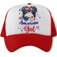 All American Girls 4Th Of July Daughter Messy Bun Usa V7 Trucker Cap