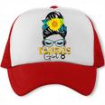 Taurus Girl Birthday Messy Bun Hair Sunflower Trucker Cap