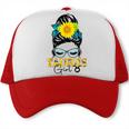 Taurus Girl Birthday Messy Bun Hair Sunflower Trucker Cap