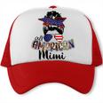 Womens All American Mimi Messy Bun 4Th Of July Independence Day Trucker Cap