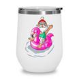 Christmas In July Santa Hawaiian Flamingo Summer Wine Tumbler