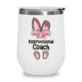 Easter Bunny Teacher Leopard Instructional Coach Easter Wine Tumbler