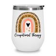 Funny Occupational Therapy Leopard Rainbow Ot Therapist Work Wine Tumbler