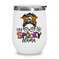 Groovy One Spooky Mama Messy Bun Women Witch Mom Halloween Wine Tumbler