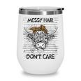 Highland Cow Leopard Bandana Messy Hair Dont Care Western Wine Tumbler