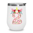 Kids 2 Year Old Gifts 2Nd Birthday Girls Unicorn Face Flower Wine Tumbler