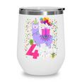 Kids 4 Year Old Gifts 4Th Birthday Girl Ns Funny Llama Wine Tumbler