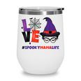 Love Halloween Mom Halloween Spooky Witch Face Mama Women Wine Tumbler