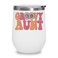 Retro Groovy Aunt Matching Family 1St Birthday Party Wine Tumbler