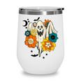 Retro Vintage Groovy Pumpkin Halloween Colors Flower Ghost V2 Wine Tumbler