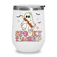 Spooky Teacher Ghost Halloween Groovy Retro Trick Or Treat V2 Wine Tumbler
