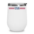 UsaWomen Men Patriotic American White 4Th Of July Wine Tumbler