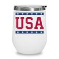 Usa Women Men Kids Cool Patriotic American Flag Stars Wine Tumbler