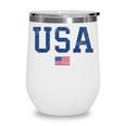 Usa Women Men Kids Patriotic American Flag Distressed Wine Tumbler