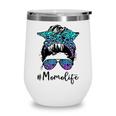 Womens Momo Life Leopard Tie Dye Messy Bun Mothers Day Women Wine Tumbler Womens Momo Life Leopard Tie Dye Messy Bun Mothers Day Women Wine Tumbler