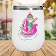 Christmas In July Santa Hawaiian Flamingo Summer Wine Tumbler
