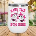 Groovy Save The Boo Bees Funny Breast Cancer Halloween Retro Wine Tumbler