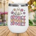 Halloween Retro Groovy Spooky Ghost Boo Funny Women Kids V2 Wine Tumbler