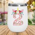 Kids 2 Year Old Gifts 2Nd Birthday Girls Unicorn Face Flower Wine Tumbler
