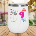 Kids 9 Year Old I Am 9 Years Old And Llamazing Llama 9Th Birthday Wine Tumbler
