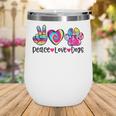 Peace Love Dogs Tie Dye Dog Paw Dog Mom Mothers Day Wine Tumbler